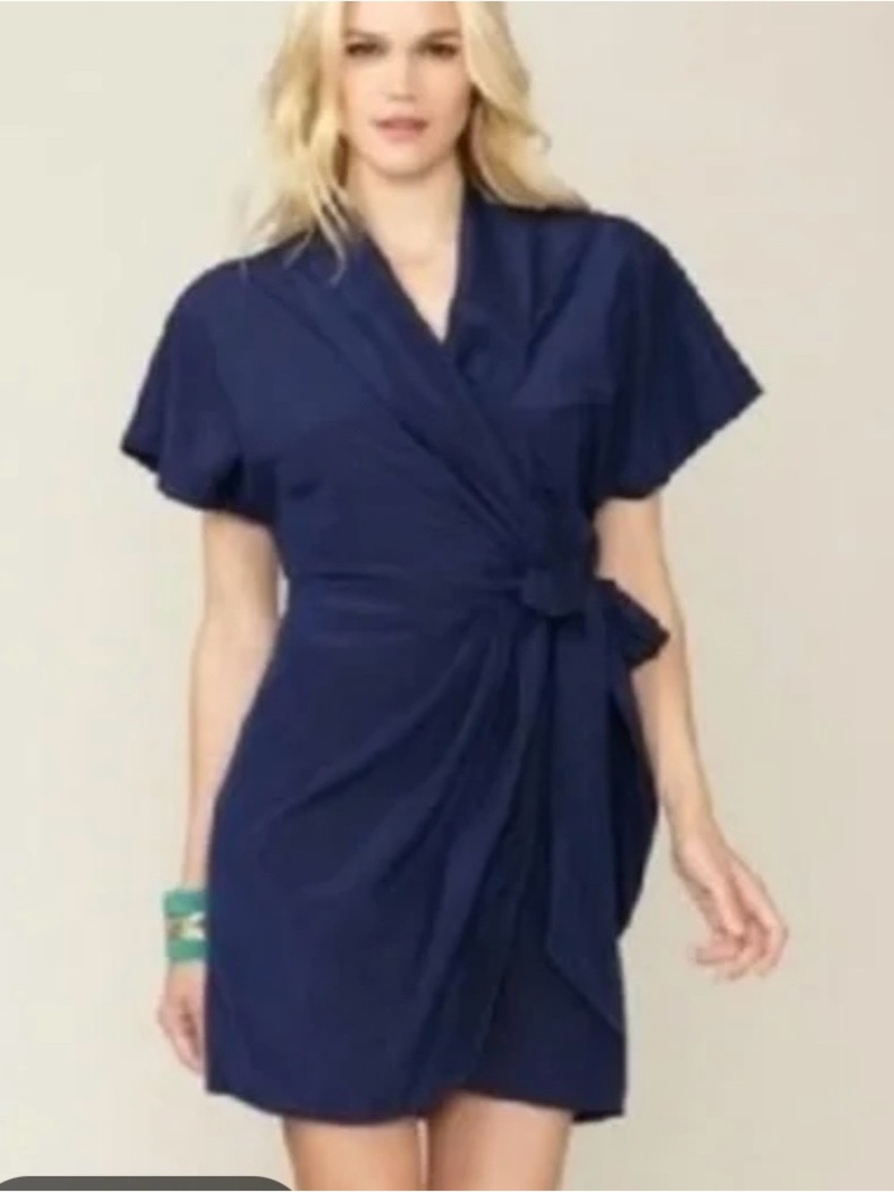 Calypso St Barth silk Navy blue Wrap Dress small